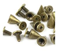 WedDecor Brass Cone Shape Screwback Spikes Studs Punk Style for Decorating DIY Leathercraft, Goth Clothing, Fashion Accessories, 7mm x 13mm, Bronze, 50pcs