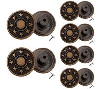 WedDecor Brass Denim Jean Buttons with Aluminium Back Pin Hand Pressed Studs Hammer on Tack Fasteners for Sports Jacket Jeans, Fixing Clothing Accessories, Gunmetal, 17mm, 50pcs