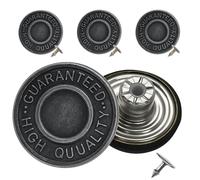 WedDecor Brass Denim Jean Buttons with Aluminium Back Pin Hand Pressed Studs Hammer on Tack Fasteners for Sports Jacket Jeans, Fixing Clothing Accessories, Gunmetal, 17mm, 8pcs