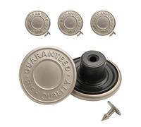 WedDecor Brass Denim Jean Buttons with Aluminium Back Pin Hand Pressed Studs Hammer on Tack Fasteners for Sports Jacket Jeans, Fixing Clothing Accessories, Silver, 17mm, 10pcs