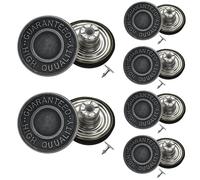 WedDecor Brass Denim Jean Buttons with Aluminium Back Pin Hand Pressed Studs Hammer on Tack Fasteners for Sports Jacket Jeans, Fixing Clothing Accessories, Gunmetal, 17mm, 100pcs