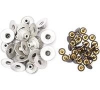 WedDecor Brass Jeans Buttons Replacement Fixing Fasteners with Back Pin for Repair Denim Pants, Jackets, Leatherwear, Fashion clothing, Silver, 20mm, 10pcs