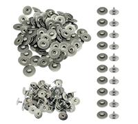 WedDecor Brass Rivets for Denim, 7mm Leather Rivets for DIY Craft, Fabric, Repair, Silver, 10pcs