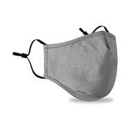 WedDecor Breathable Cotton Face Mask, Machine Washable, Reusable Safety Masks, Comfortable & Stretchable Drawstring Elastic, Face Covering, Without Filter, Grey - 1pc
