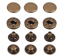 WedDecor Bronze 12mm S Spring Press Studs 4 Part, Durable and Lightweight, Metal Snap Fasteners for Jackets, Jeans, Leather Craft, Straps and Clothing Repair, 10pcs