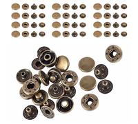 WedDecor Bronze 15mm S Spring Press Studs 4 Part, Durable and Lightweight, Metal Snap Fasteners for Jackets, Jeans, Leather Craft, Straps and Clothing Repair, 50pcs