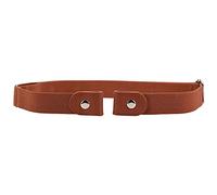 WedDecor Brown Buckless Belt for Men No Buckle Stretchable Elasticated Belt for Men Women Invisible belts 2 Loop Buckle No Show Waist Adjustable Elastic Belt for Trouser Jeans Pants Ladies Dresses, L
