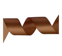 WedDecor Brown Ribbon for Gift Wrapping, 10mm x 10 Metres Double Sided Polyester Satin Ribbon Roll for Christmas, Wedding, Crafting, Hair Bow, Sewing, Birthday Cake Decoration