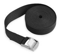 WedDecor Buckle Strap 25mm Adjustable Buckled Straps Heavy Duty Strong Nylon Load Straps UV Resistant Ratchet Strap for Cargo Roof Racks Luggage Motorcycles Trailers & Outdoor Gear, 1 Metre, Black