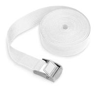 WedDecor Buckle Strap 25mm Adjustable Buckled Straps Heavy Duty Strong Nylon Load Straps UV Resistant Ratchet Strap for Cargo Roof Racks Luggage Motorcycles Trailers & Outdoor Gear, 1 Metre, White