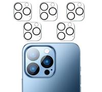 WedDecor Camera Lens Protector for iPhone 13 Pro, iPhone 13 Pro Max, Tough HD 9H Tempered Glass, Ultra-thin, Scratch-Resistant, Case Friendly, Night Shooting Mode, Black - 5pcs