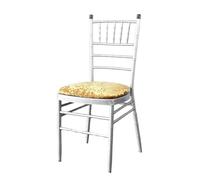 WedDecor Chair Seat Covers Crushed Velvet Dinning Chair Pad Slipcovers Elasticated Seat Protectors, Removable, Washable For Kitchen, Wedding, Restaurant, Christmas Banquet, Gold, Set of 10