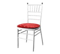 WedDecor Chair Seat Covers Crushed Velvet Dinning Chair Pad Slipcovers Elasticated Seat Protectors, Removable, Washable For Kitchen, Wedding, Restaurant, Christmas Banquet, Red, Pack of 1