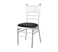 WedDecor Chair Seat Covers Crushed Velvet Dinning Chair Pad Slipcovers Elasticated Seat Protectors, Removable, Washable For Kitchen, Wedding, Restaurant, Christmas Banquet, Black, Pack of 1