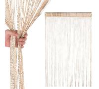 WedDecor Champagne Glitter String Curtains, Fringe Curtains for Doors, Backdrops, and Celebrations - Perfect for Weddings, Parties, Window Screens, and Divider Decorations, (100cm x 200cm)