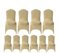WedDecor Champagne Gold Banquet Protective Chair Cover Stretchable Cover for Weddings Decoration, Conferences, Events, Birthday & Christmas Parties, Hotel, Restaurant, 10pcs