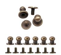 WedDecor Chicago Round Head Screw Back Sam Browne Studs Hand Pressed Rivets For Leathercraft, Clothing, Footwear, Fashion Accessories, 8mm, Gold, 50pcs