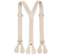 WedDecor Children's Y-Shaped Beige Suspenders With Buttonhole 71cm X 20mm, Adjustable Elastic Braces For Trousers, Denims, Fashion Accessory