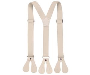 WedDecor Children's Y-Shaped Beige Suspenders With Buttonhole 71cm X 20mm, Adjustable Elastic Braces For Trousers, Denims, Fashion Accessory