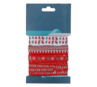 WedDecor Christmas Decorations Grosgrain Red and White Colors Ribbon for Xmas Gift Wrapping Winter Holidays Printed Merry Christmas Ribbons, 10mm, 20 Yards