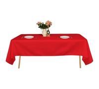 WedDecor Christmas Table Cloth with Polyester Material, Red Rectangle Table Cover for Home Decoration, Party, Wedding, Banquets, Washable Table Runner Indoor Outdoor Use, Pack of 1-70 x 144 Inch