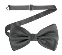 WedDecor Classy Pretied Adjustable Bow Tie Satin Butterfly Neck Stylish Bowtie Solid Colour Tuxedo Men Women Kids Formal Casual Fashion Accessory, Dark Grey