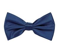 WedDecor Classy Pretied Adjustable Bow Tie Satin Butterfly Neck Stylish Bowtie Solid Colour Tuxedo Men Women Kids Formal Casual Fashion Accessory, Navy