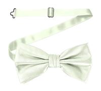 WedDecor Classy Pretied Adjustable Bow Tie Satin Butterfly Neck Stylish Bowtie Solid Colour Tuxedo Men Women Kids Formal Casual Fashion Accessory, Ivory