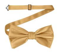 WedDecor Classy Pretied Adjustable Bow Tie Satin Butterfly Neck Stylish Bowtie Solid Colour Tuxedo Men Women Kids Formal Casual Fashion Accessory, Champagne