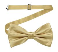 WedDecor Classy Pretied Adjustable Bow Tie Satin Butterfly Neck Stylish Bowtie Solid Colour Tuxedo Men Women Kids Formal Casual Fashion Accessory, Biege