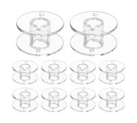 WedDecor Clear Acrylic Sewing Machine Bobbins, Universal Plastic Bobbin Spools for All Sewing Machines, Compatible with Most Brands, Universal Fit for Home Use, Set of 10