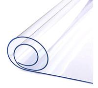 WedDecor Clear PVC Plastic Table Protector Table Cover/Protector Transparent Cover 1.5mm Thick Wipeable Glass Acrylic Sheet Fabric Table Protector for Dining Furniture Surface Desks 90x 180 cm