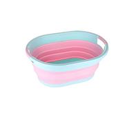 WedDecor Collapsible Oval Shape Foldable 24L Laundry Basket (Pink)