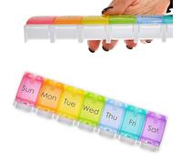 WedDecor Compact 7-Day 1 Time a Day Pill Organizer | Weekly Travel Storage Pill Box for Medication, Vitamins, Work Supplements & Cod Liver Oil | Portable Daily Tablet Storage Case for Travel & Home