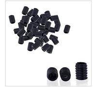 WedDecor Cord Locks Toggles Silicone Adjustable Non-Slip Stopper Elastic Cord Adjuster for Drawstrings Ear Rope Lanyard Buckle Barrel Cord Adjuster, Black, 9mm x 6.5mm, 20pcs