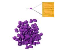 WedDecor Cord Locks Toggles Silicone Adjustable Non-Slip Stopper Elastic Cord Adjuster for Drawstrings Ear Rope Lanyard Buckle Barrel Cord Adjuster, Purple, 9mm x 6.5mm, 100pcs
