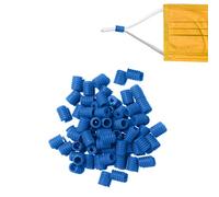 WedDecor Cord Locks Toggles Silicone Adjustable Non-Slip Stopper Elastic Cord Adjuster for Drawstrings Ear Rope Lanyard Buckle Barrel Cord Adjuster, Blue, 9mm x 6.5mm, 100pcs