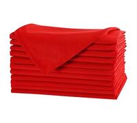 WedDecor Cotton Polyester Napkins 20 Inch Dinning Napkin for Wedding, Banquet, Home, Hotel, Party, Events, Christmas, Hemmed Edges Lightweight & Machine Washable, 12pcs, Red (Spun Poly 220gsm)