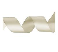 Weddecor Cream Double Sided Satin Ribbon Polyester Fabric for Arts and Crafts, Sewing, Bows, Birthday, Clothing, Dresses, Gift Wrapping - Decoration for Wedding, 15mm x 25 Metres