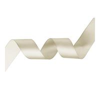 WedDecor Cream Ribbon for Gift Wrapping, 25mm x 25 Metres Double-Sided Satin Polyester Ribbon Roll for Wedding, Christmas, Hair Bow, Crafting, Sewing, Birthday Cake Decoration
