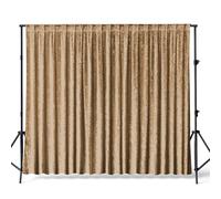 WedDecor Crushed Curtains Soft Touch Dark Gold Velvet Curtain Opaque Finish Backdrop 8cm Rod Pocket Backdrops for Weddings, Parties, Living Room, Lounge & Event Decoration (3x3M), Pack of 1