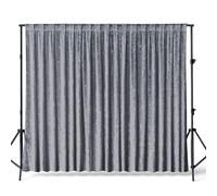 WedDecor Crushed Curtains Soft Touch Dark Silver Velvet Curtain Opaque Finish Backdrop 8cm Rod Pocket Backdrops for Weddings, Parties, Living Room, Lounge & Event Decoration (3x3M), Pack of 1
