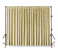 WedDecor Crushed Curtains Soft Touch Gold Velvet Curtain Opaque Finish Backdrop 8cm Rod Pocket Backdrops for Weddings, Parties, Living Room, Lounge & Event Decoration (3x3M), Pack of 1