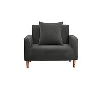 WedDecor Crushed Velvet Stretch Armchair Covers, Couch Slipcovers, Settee Protectors for Living Room, Non-Slip Fitted Thick Covers, Machine Washable, Dark Grey