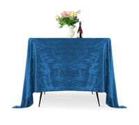 WedDecor Crushed Velvet Tablecloth, 90" x 90" - Square, Royal Blue Dining Glitz Premium Soft Fabric Tablecover For Kitchen, Wedding, Banquet & Special Events Party Table Decoration, Pack of 1