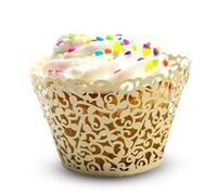 WedDecor Cupcake Wrappers Muffin Cups Paper Holders for Wedding, Birthday, Events, Functions, Biege, 100pcs