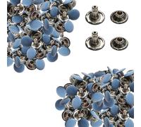 WedDecor Dark Blue, 100 Sets of 10mm Double Cap Rivets, Tubular Metal Studs for DIY Projects, Leather Crafting, Sewing & Clothing Repair - 10mm x 9 mm Dark Blue Rivets for Crafts & Repairs