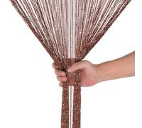 WedDecor Dark Burgundy String Curtains Glitter Fringe Panel Fly Screen Room Divider Tassel Curtain for Doors, Doorway, Windows, Home Décor, Event Decoration, (90cm x 200cm)