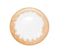 WedDecor Decorative Glass 1pc Charger Plate with Copper Trim - Copper Rimmed Glass Charger Plates, Perfect for Weddings, Banquets, Parties, Home Decor & Dining Events