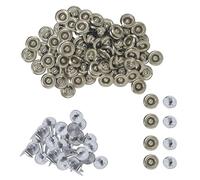 WedDecor Denim Rivets Jeans Decoration Replacement Washable Brass Button for Repair, Leathercraft, Clothing Decorations, Fashion Accessories, 9.5mm, Silver, 50pcs